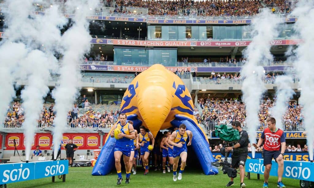 Giant Inflatables has fabricated tunnels for AFL teams throughout Australia