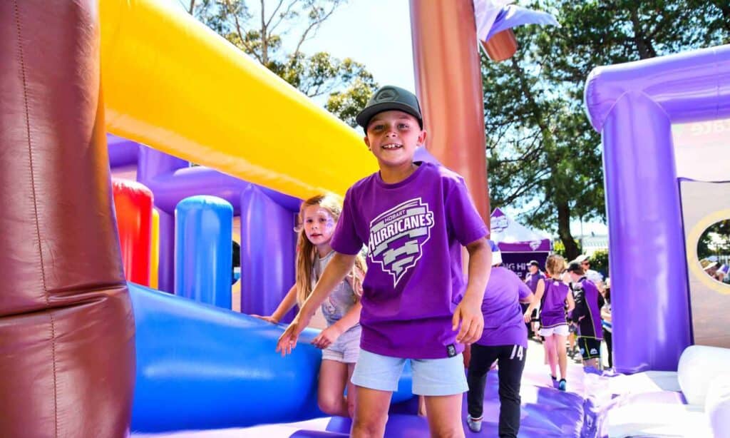 The inflatable would have a large area for a jumping castle deck, maximizing the activation space and allowing room for plenty of activities inside.