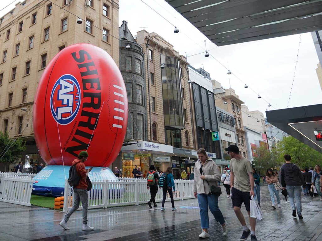 The AFL left very positive feedback in the days after the installation of the Inflatable AFL Football
