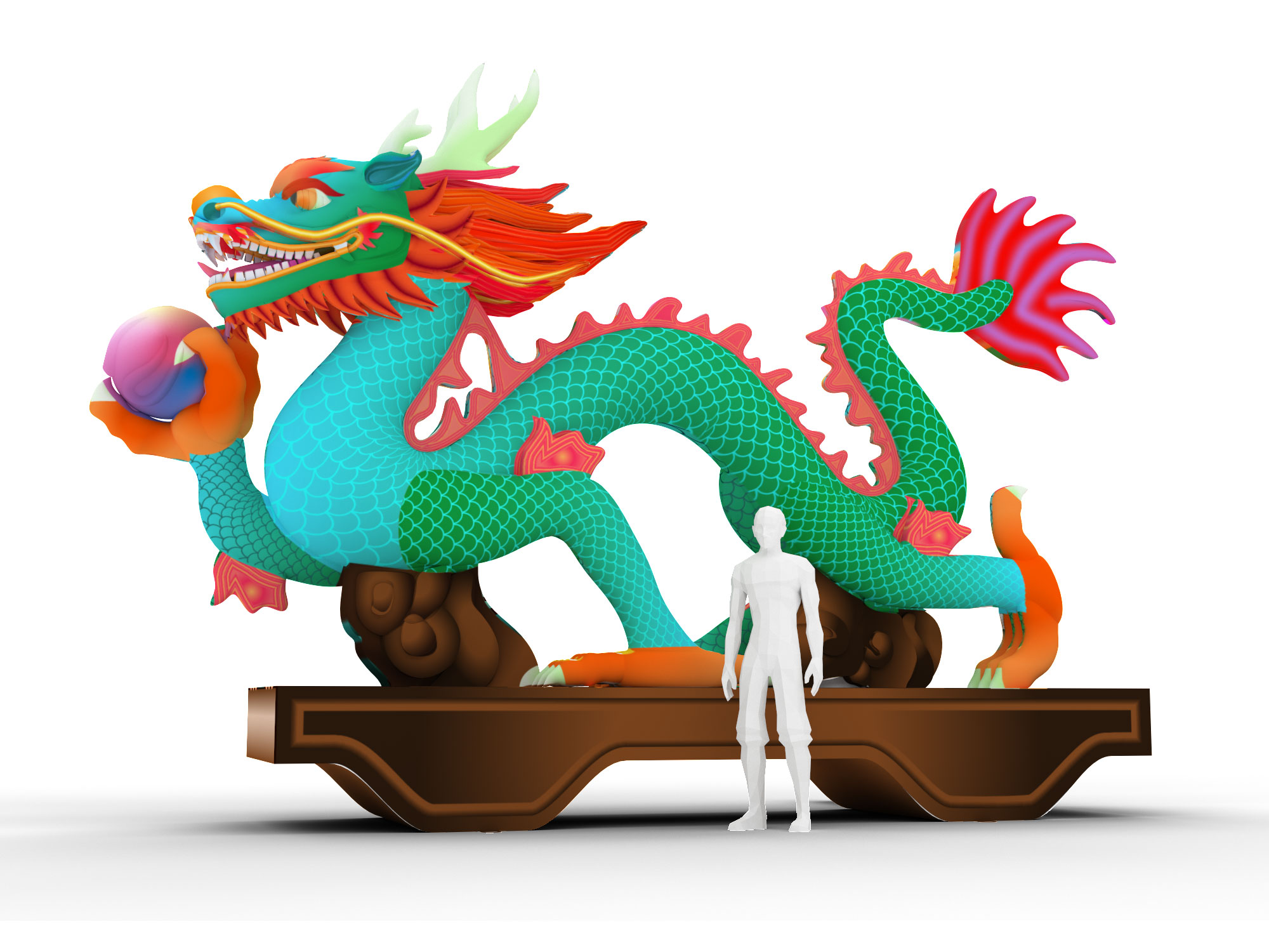 inflatable replica chinese dragon rendering