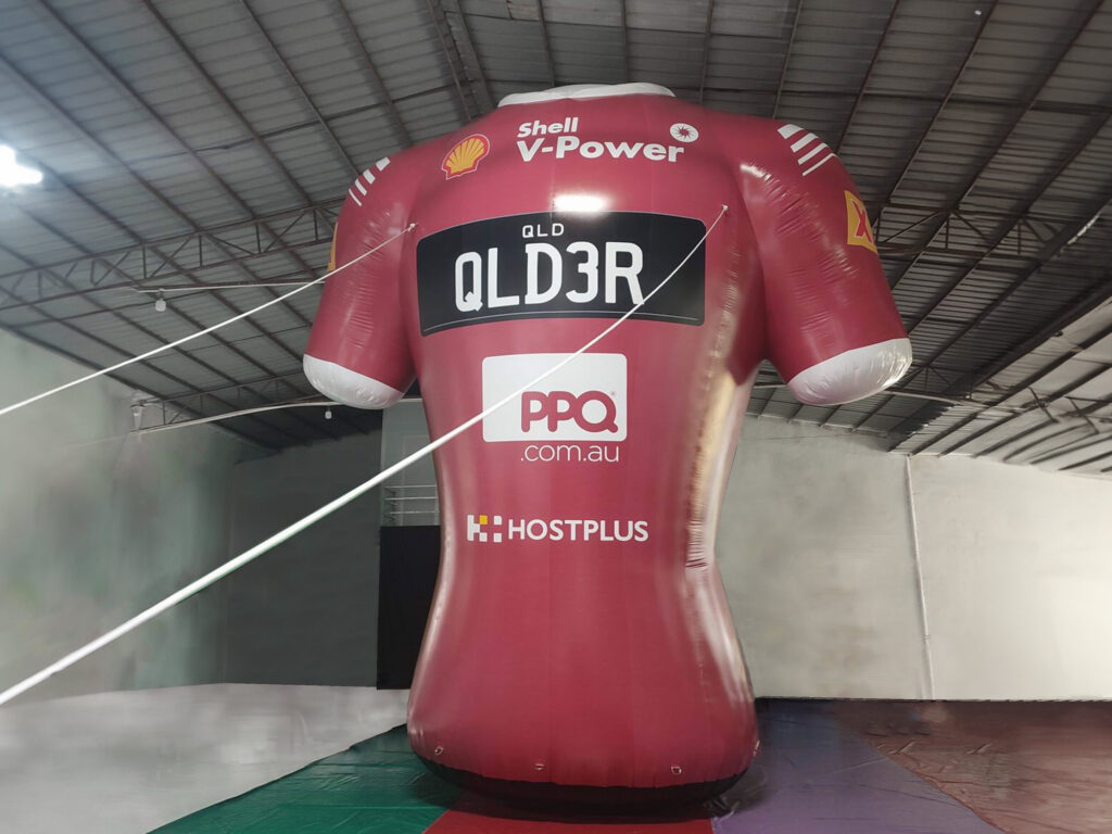 Inflatable Rugby Jersey Towers over the State of Origin