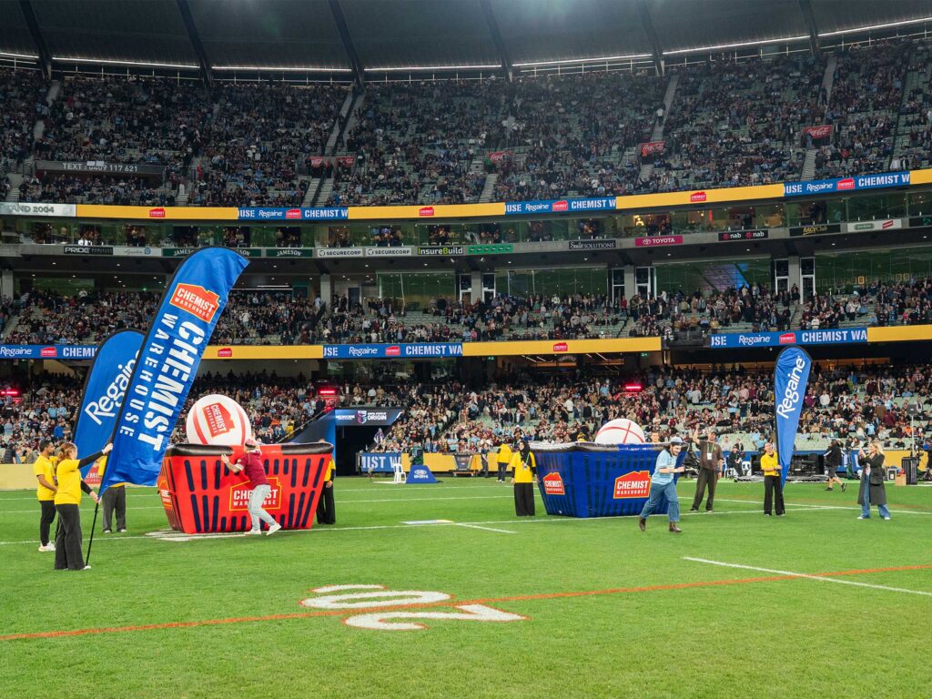 Halftime Activation at the Chemist Warehouse during the State of Origin.