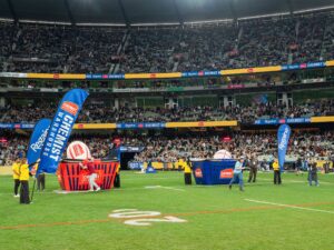 Halftime Activation at the Chemist Warehouse during the State of Origin.