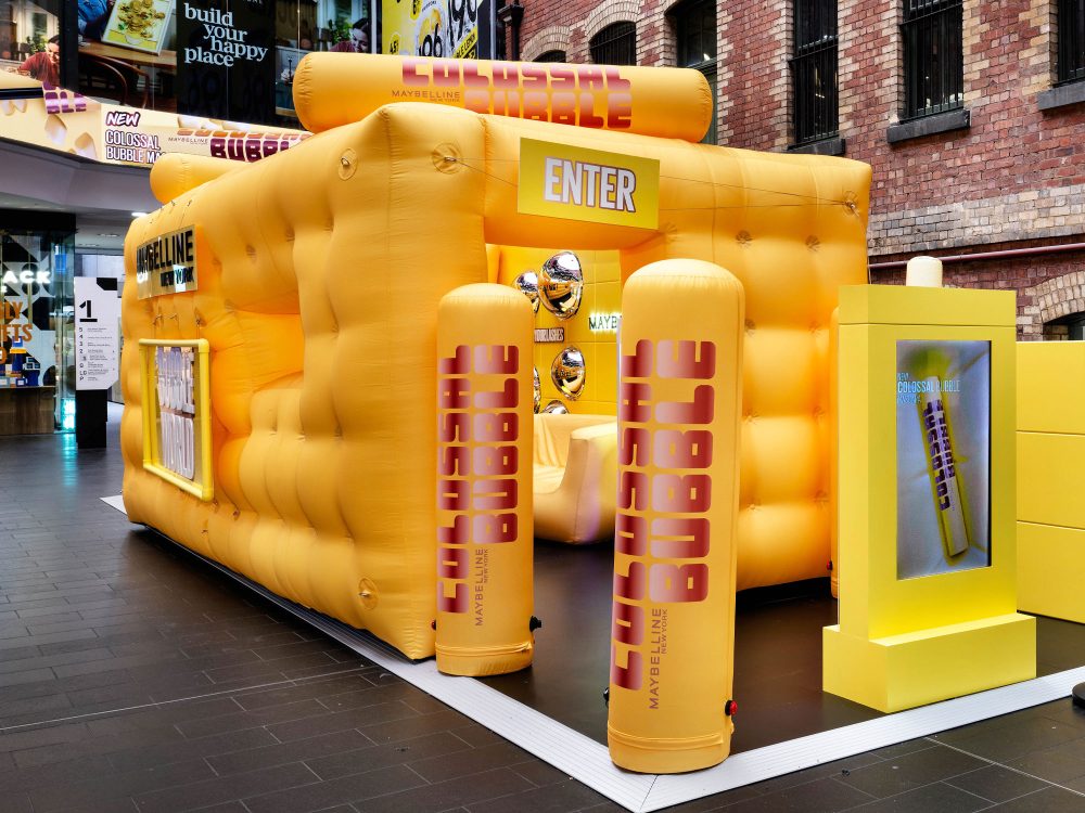 Inflatable pop-up activation booth for Maybelline, New York